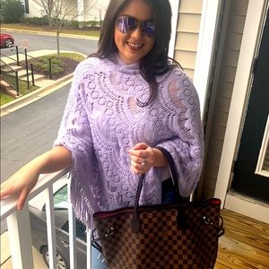 Purple Poncho Sweater